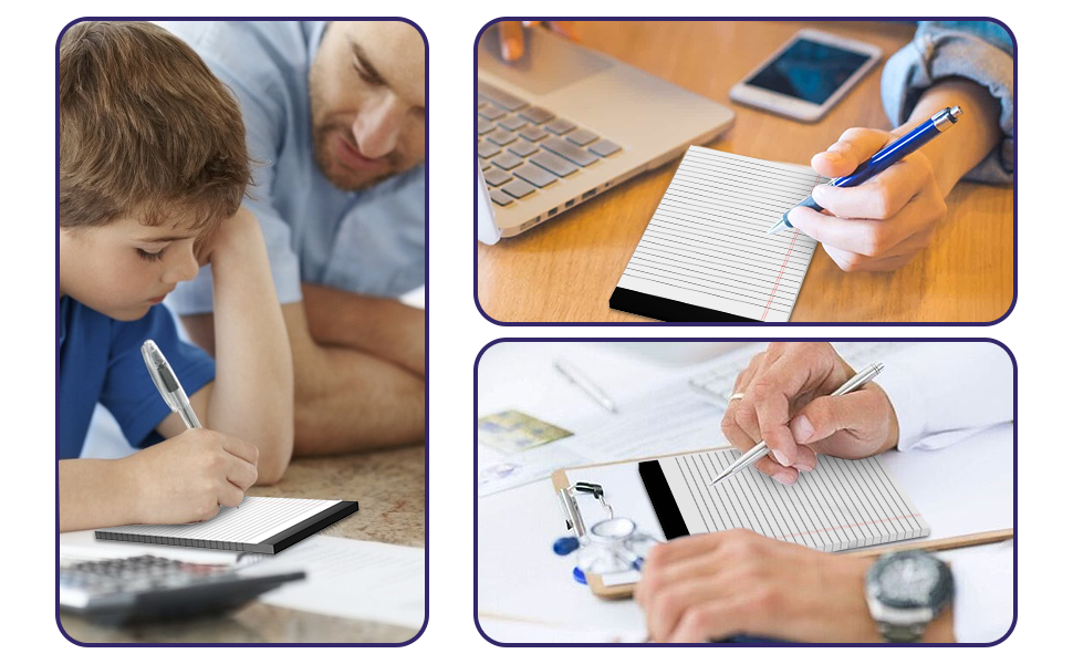 DORFAS 5x8 Inch Note Pads White College Ruled Legal Pads