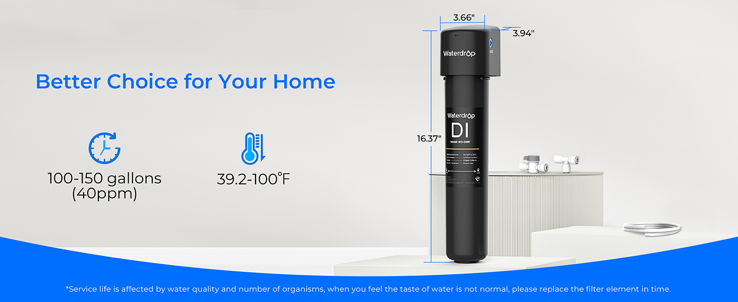 Waterdrop WD-DI System, DI Water Purifier, Deionization Water Filter System