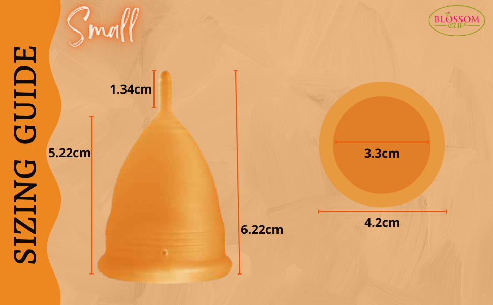 Blossom Cup Small orange Silicone Cup, organic menstrual cup for beginners pad tampon hygiene cups