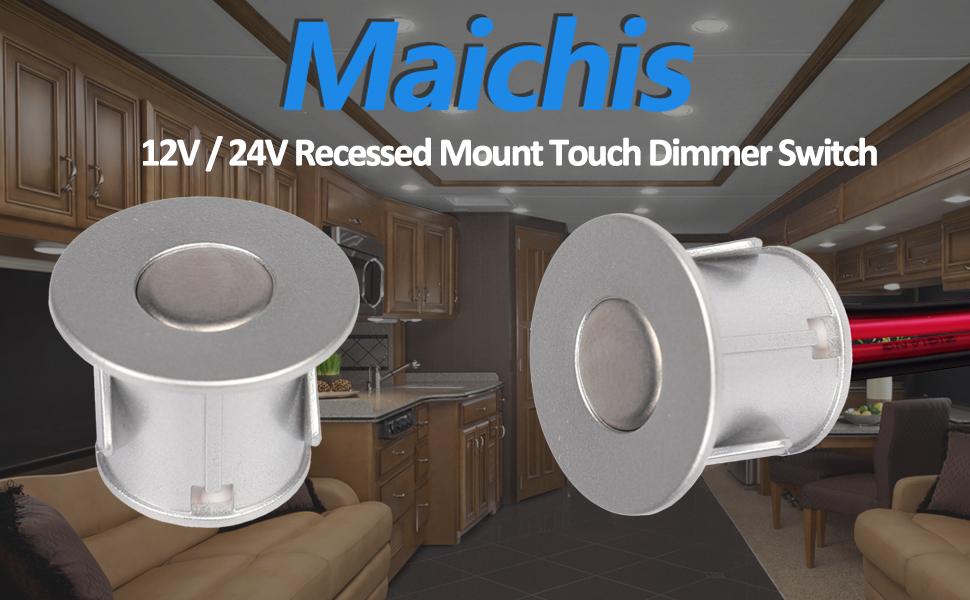 Maichis 12 Volt / 24 Volt DC Touch Dimmer Switch, PWM RV Dimmer Switch