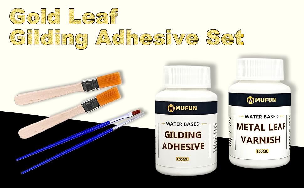 Gold Leaf Adhesive Gilding Set, Gilding Adhesive/Metal Leaf Adhesive