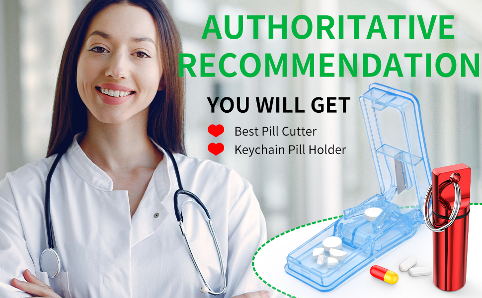 Pill Cutter Pill Splitter with Stainless Steel Blade for