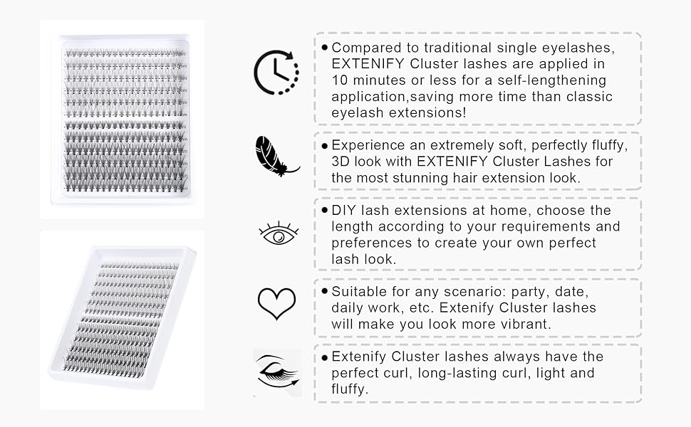EXTENIFY individual cluster lashes