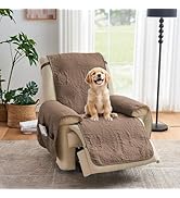 Pamhaven Toffee Quilted Recliner Covers, Waterproof Recliner Chair Covers, Lazy Boy Chair Covers,...