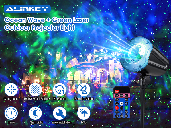 Amazon.com: Laser Wave Projector Outdoor, Starry Sky & RGBW