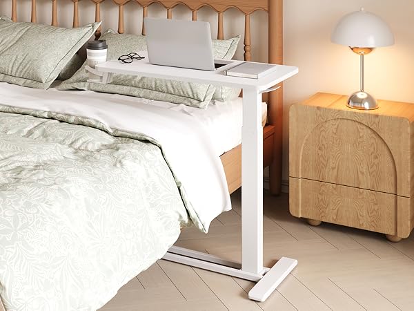 mobile stadning desk in bedroom