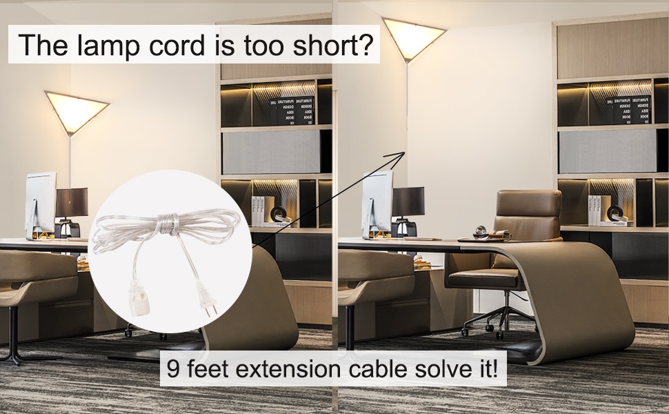 Zlierop 2 Pack Clear Extension Cord, Male to Female Power