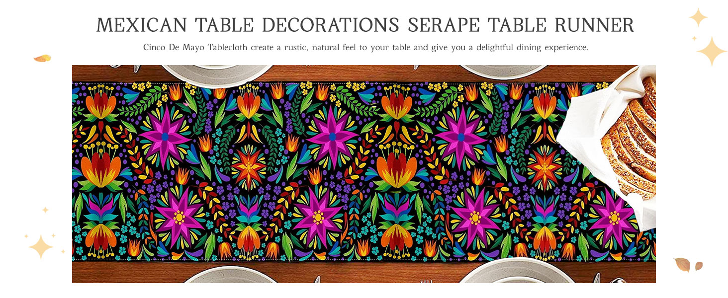Amazon.com: MODFUNS Mexican Fiesta Table Runners 13x72 Inch Linen