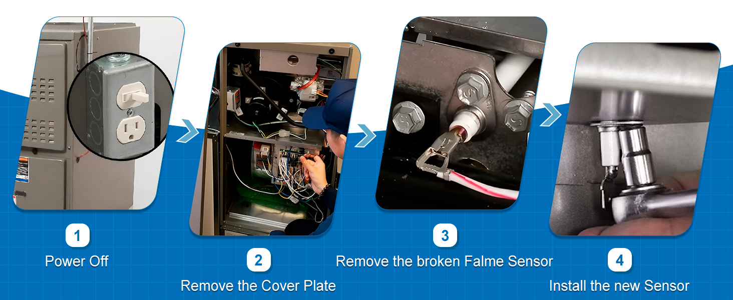 Hunterwish 69W43 Flame Sensor for Lennox Furnace Flame