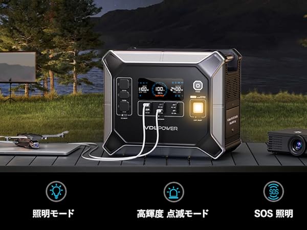 Amazon.co.jp: VDL ポータブル電源 2400W ポータブルバッテリー