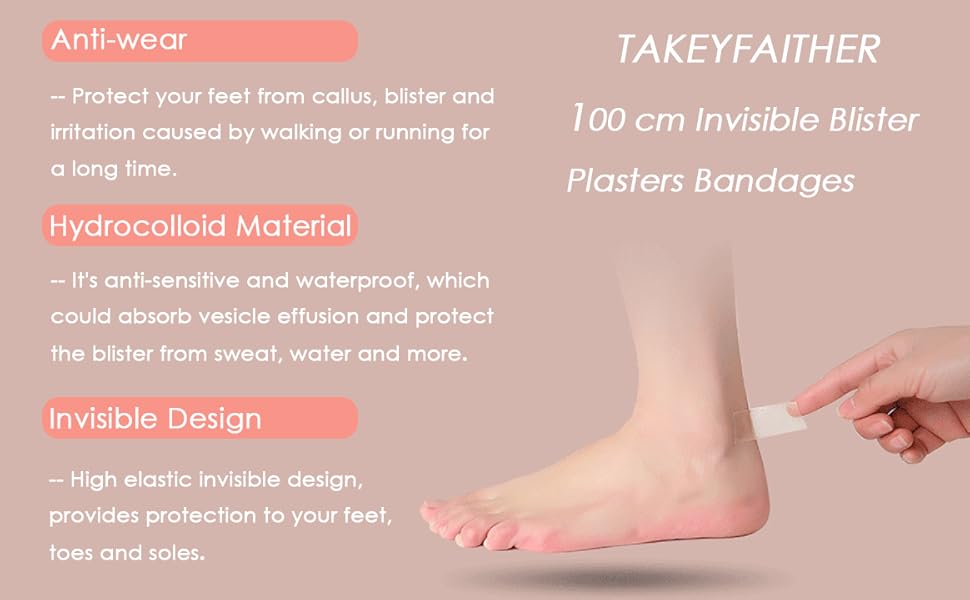 100 cm Invisible Blister Plasters Bandages Hydrocolloid Gel Dressing