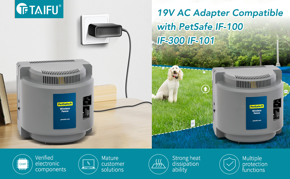 for PetSafe Wireless Fence Power Cord, TAIFU 19V AC Adapter