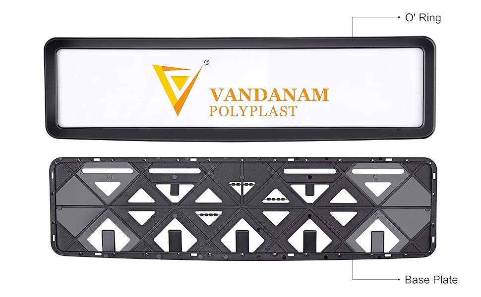 Vandanam® Car Number Plate Frame Holder Number Plate Protector Set of