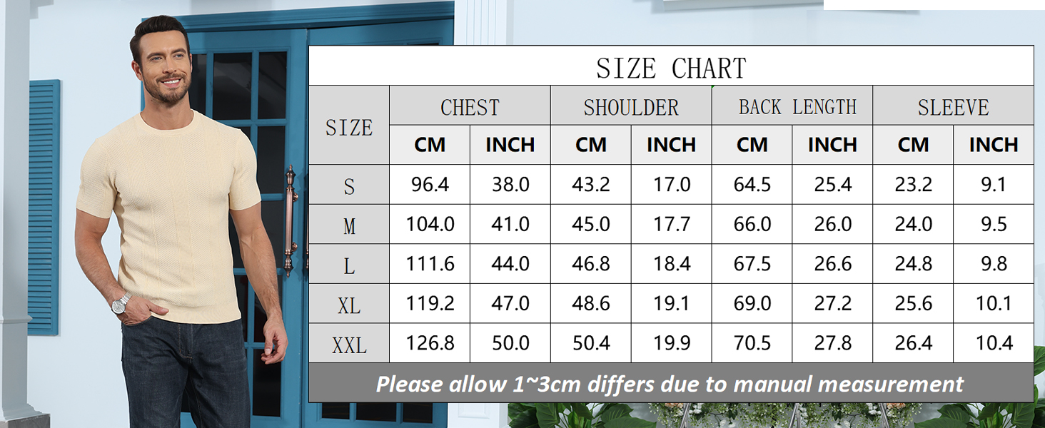 Men's Knit T-Shirts Short Sleeve Casual Crewneck Solid Textured Pullover Tees