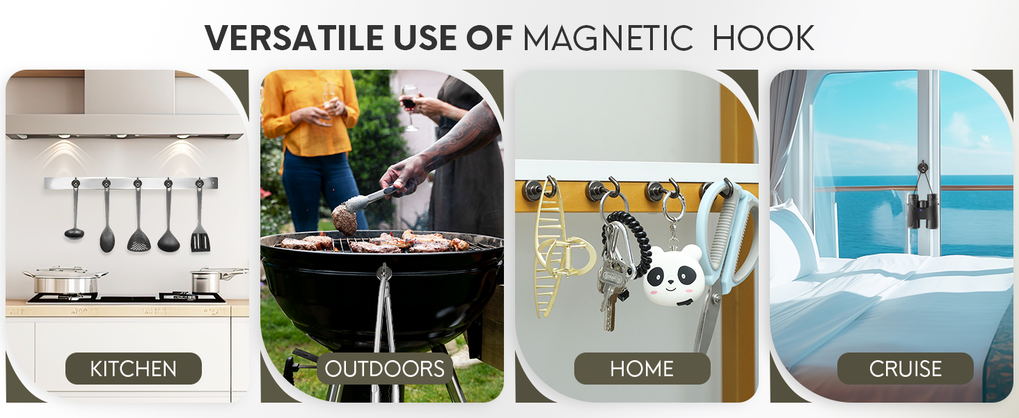 Versaitle use of Neosmuk magnetic hooks heavy duty gunblack