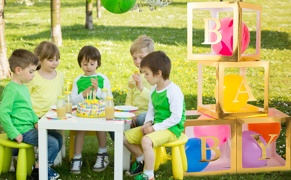 VLIFE Clear Baby Boxes with Letters for Baby Shower,Baby Shower Decorations