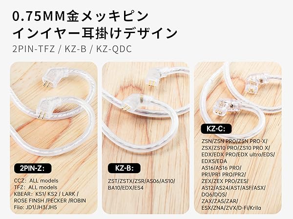 イヤホンケーブルセット Amazon.co.jp: 専用イヤホンケーブル 2Pin 0.75mm 交換用 QKZ