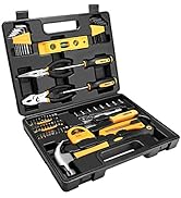 DEKOPRO 65 Pieces Tool Set General Household Hand Tool Kit with Storage Case Plastic Toolbox…