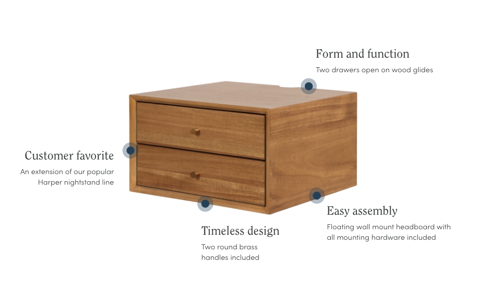 Nathan James Harper Modern Nightstand Side Accent or End Table with Storage Drawer