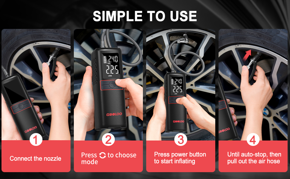 GOOLOO GT160 Tire Inflator Portable Air Compressor, 160PSI 2X Fast