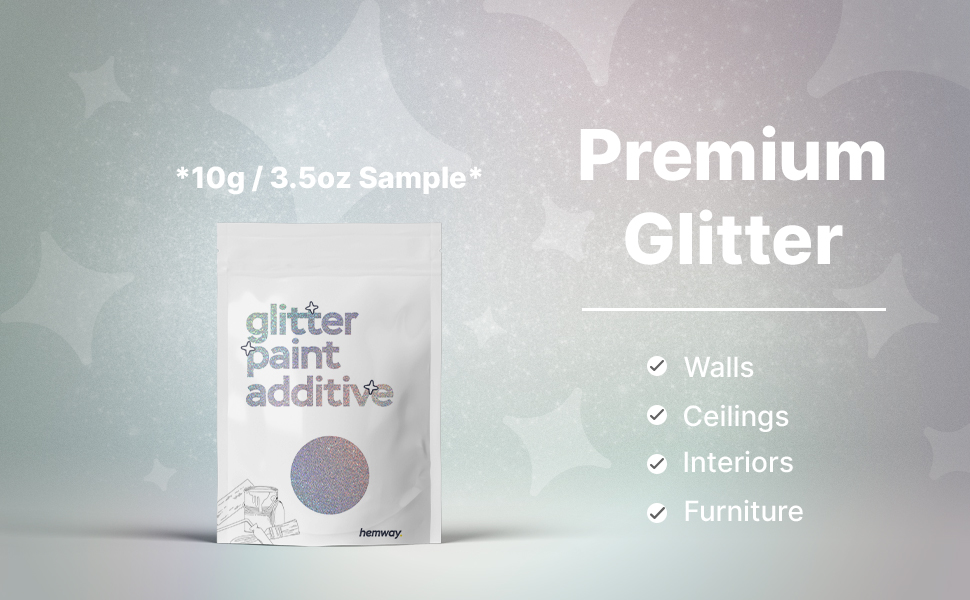 Hemway Glitter Paint Additive Sample Silver Mix with