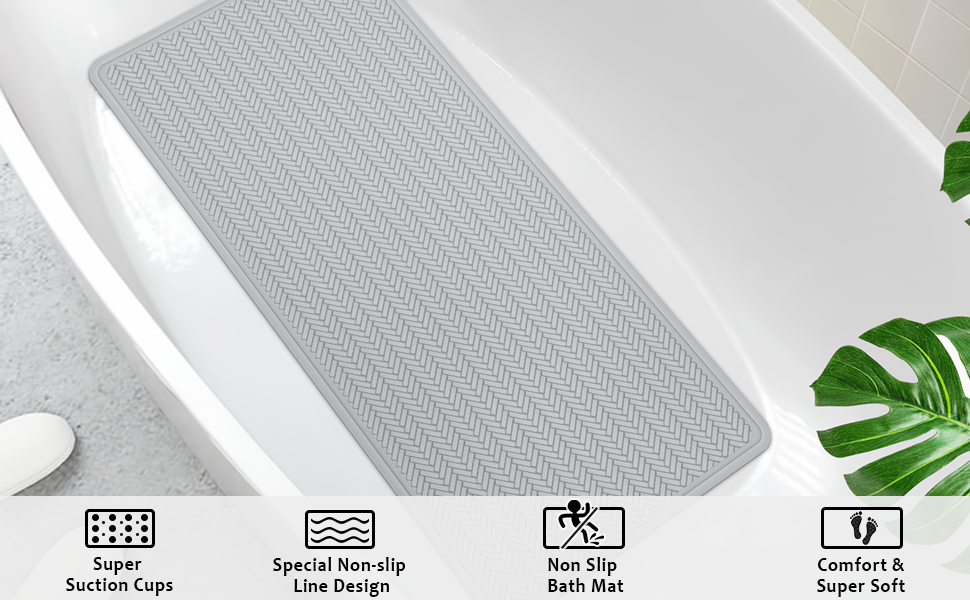 OTHWAY Non Slip Bathtub Mat,Rubber Baby Bath Tub Shower Mat with Strong