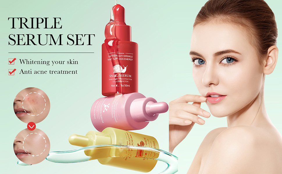 Skincare Set Gfits For Women girls Turmeric Snail Mucin Nicotinamide dark spot correcting