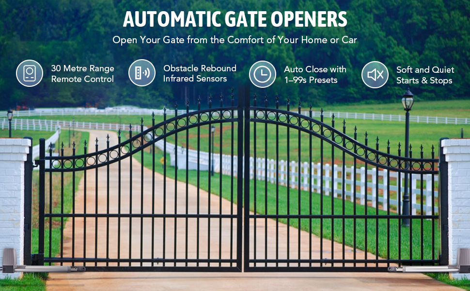 COZ Swing Gate Opener, 80W Heavy Duty Dual Wing Electric Swing Gate