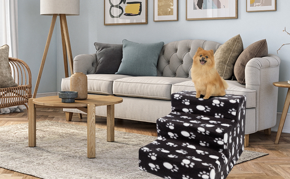 YOFIT Doggy Steps NonSlip 3 Steps Pet Stairs for Cats and Dogs, Foldable Plastic