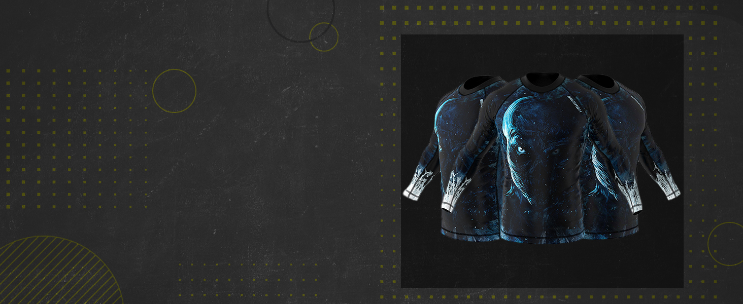 SMMASH Langarmes Rashguard für Herren, Funktionsshirt MMA BJJ Kickboxen Thai Box Cross-Training