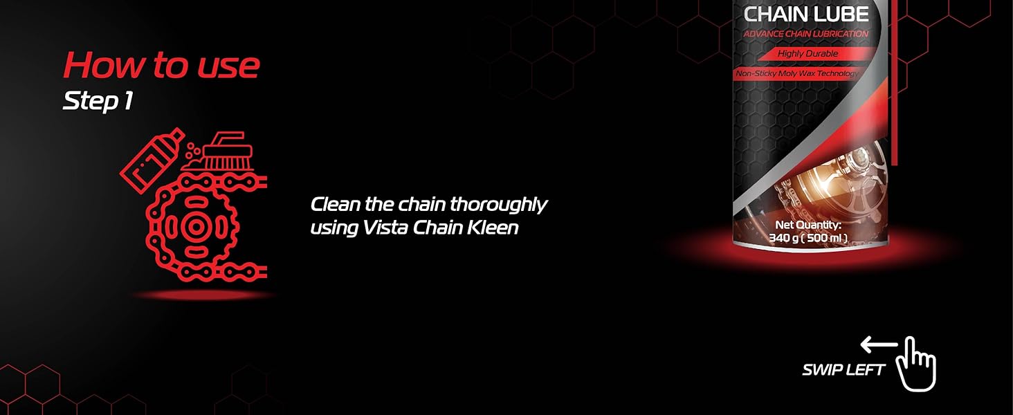 Vista Auto Care Chain Lube 500 ml How to use step 1