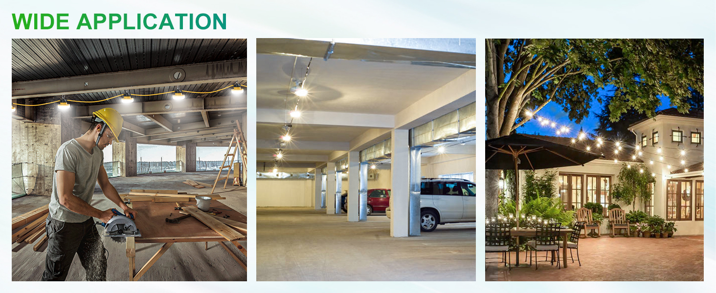 LEDIARY 100FT LED Construction String Lights, 150W 15000LM String Work