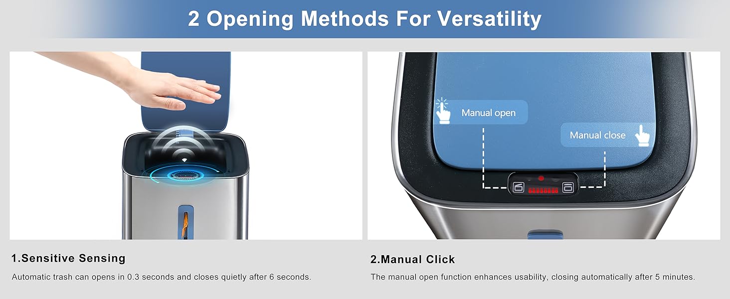 motion sensor trash can automatic touchless