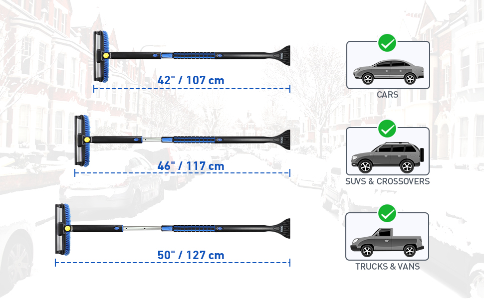 Amazon.co.jp: SEG Direct スノーブラシ 127CM 拡張可能スキージ