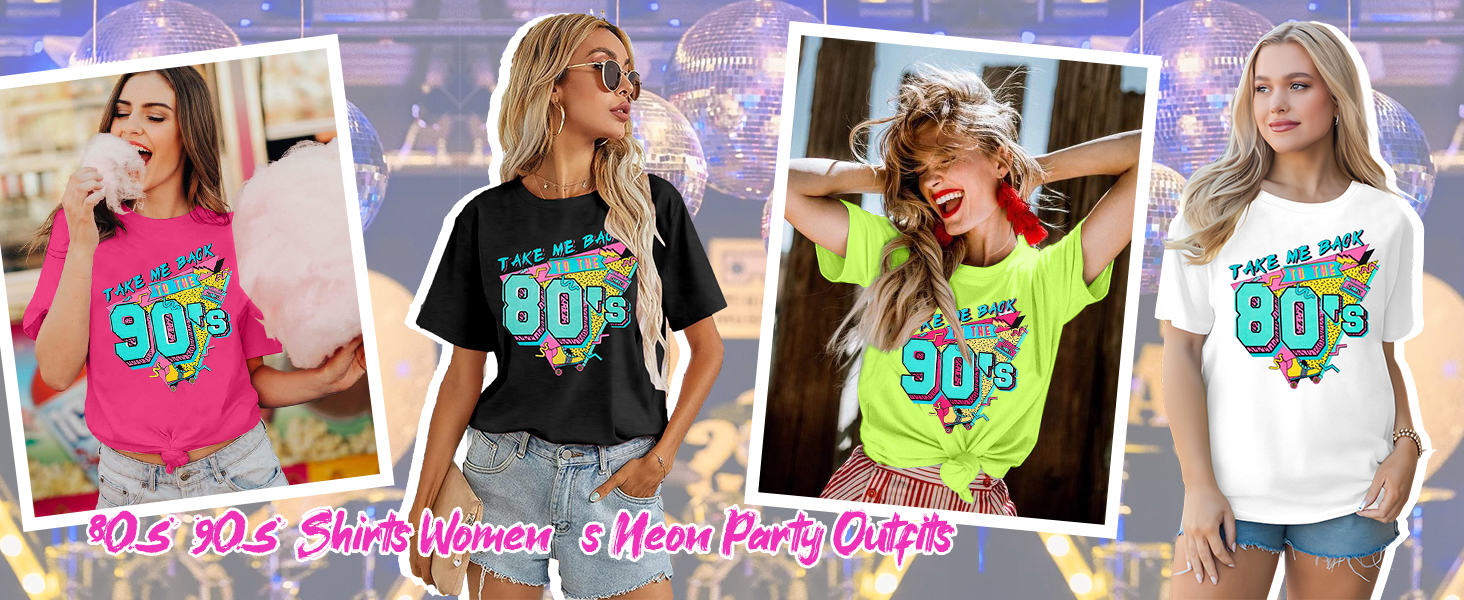 Vintage 80s 90s Neon Crew Neck Tops