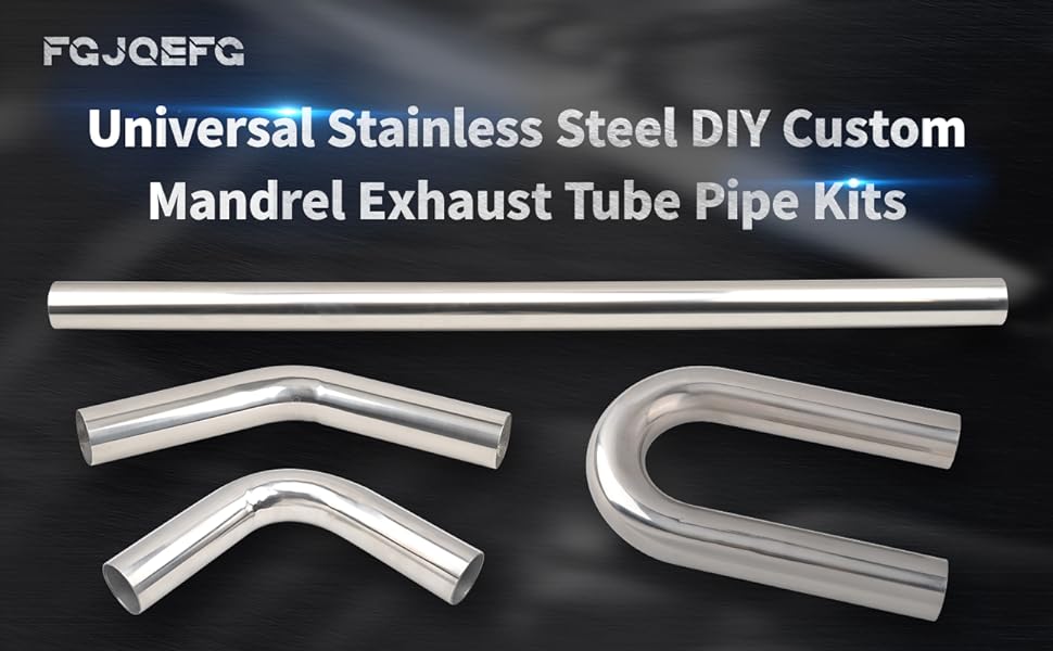 FGJQEFG 3.5 Inch DIY Custom Mandrel Exhaust Pipe Tube Pipe, 40 Inch Straight Pipe, 3