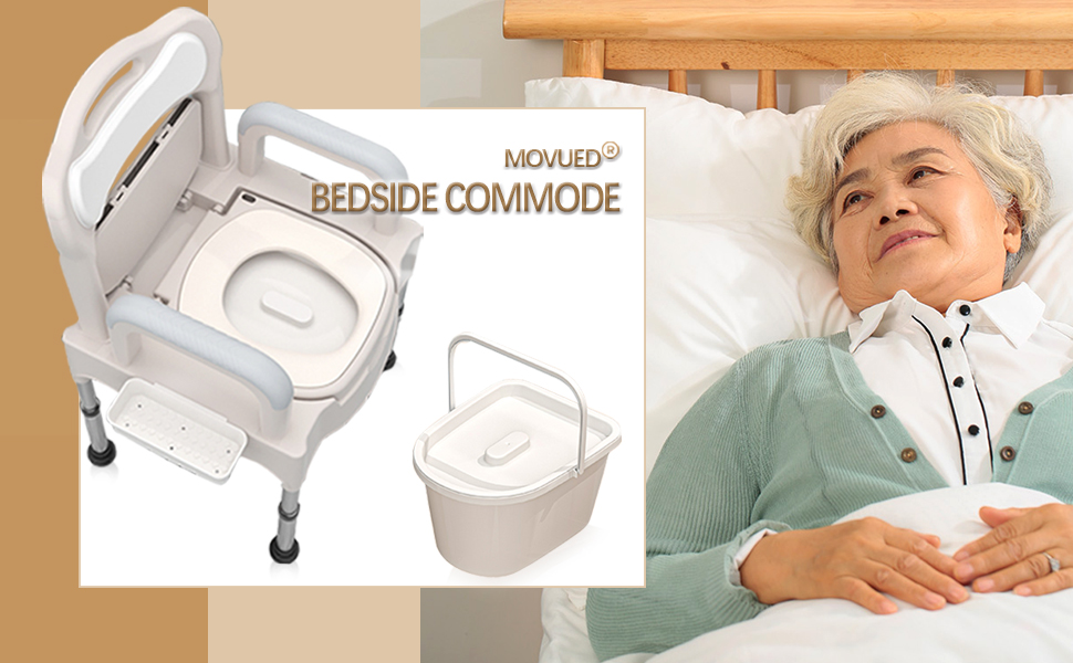 Commode Chair, Bedside Commode Toilet, Raised Toilet Seat with Portable