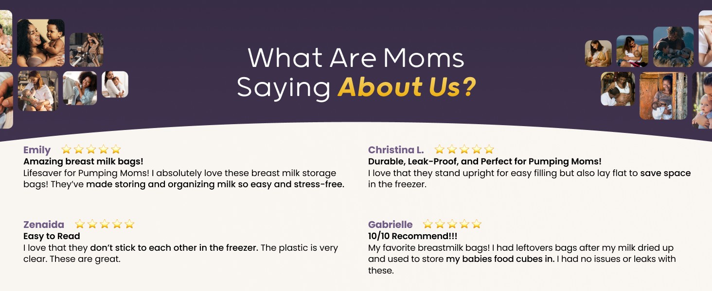 Milk Storage Bags with Pour Spout for Breastfeeding
