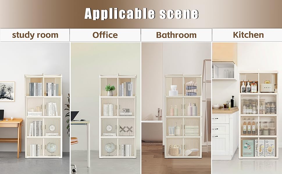 MU TU HD 5 Tier Bookcase with Doors, Floor Standing