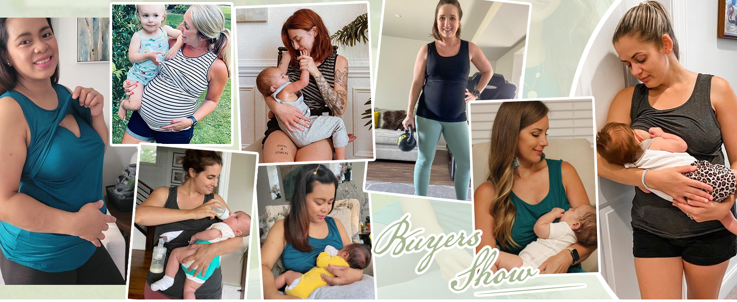 Sosolism Women's Nursing Tank Tops Summer Sleeveless Breastfeeding Shirt Casual Maternity Tees