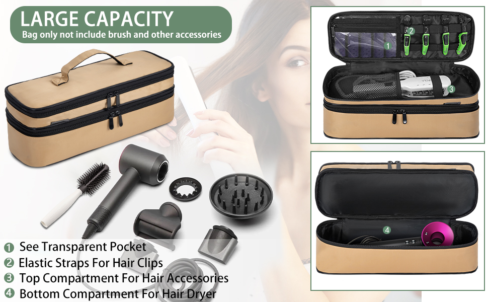 Multiple pockets to keep your hair tools organized