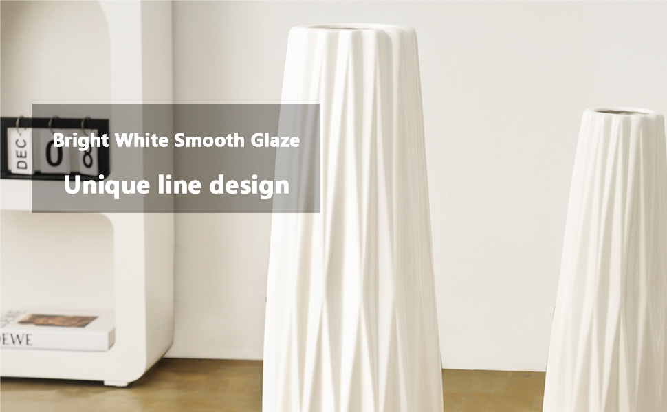 White Tall Floor Vase