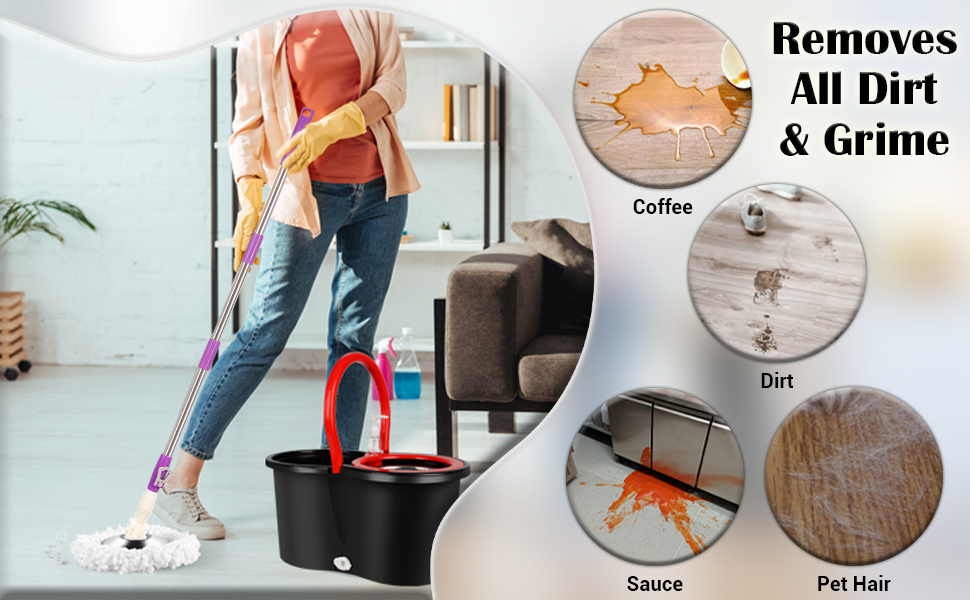 mops,cleaning,floors,handle spinning head,stick,industrial,commercial,bathroom,cotton,360 rotating