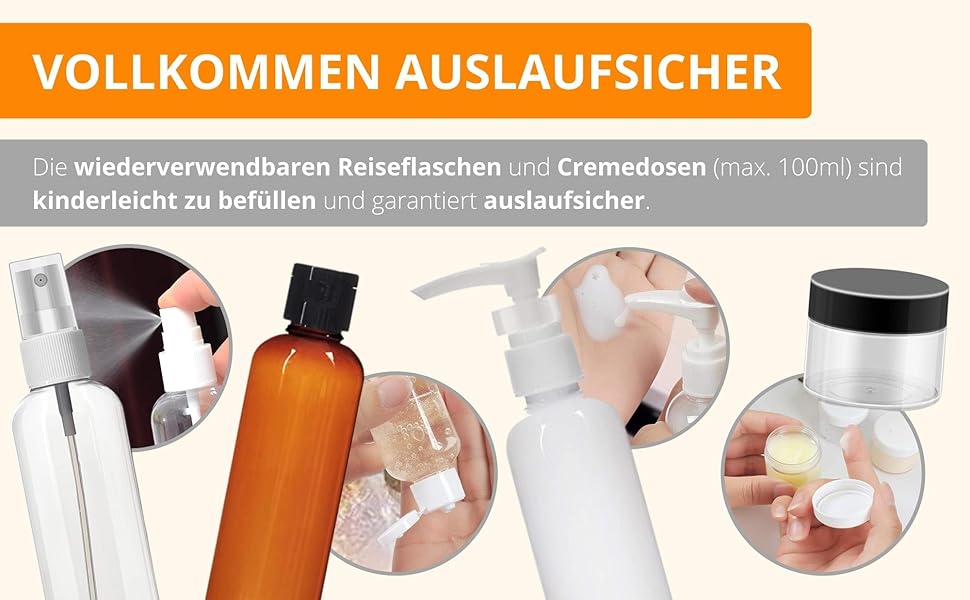 Flugzeugbeutel mit Set und Tiegel