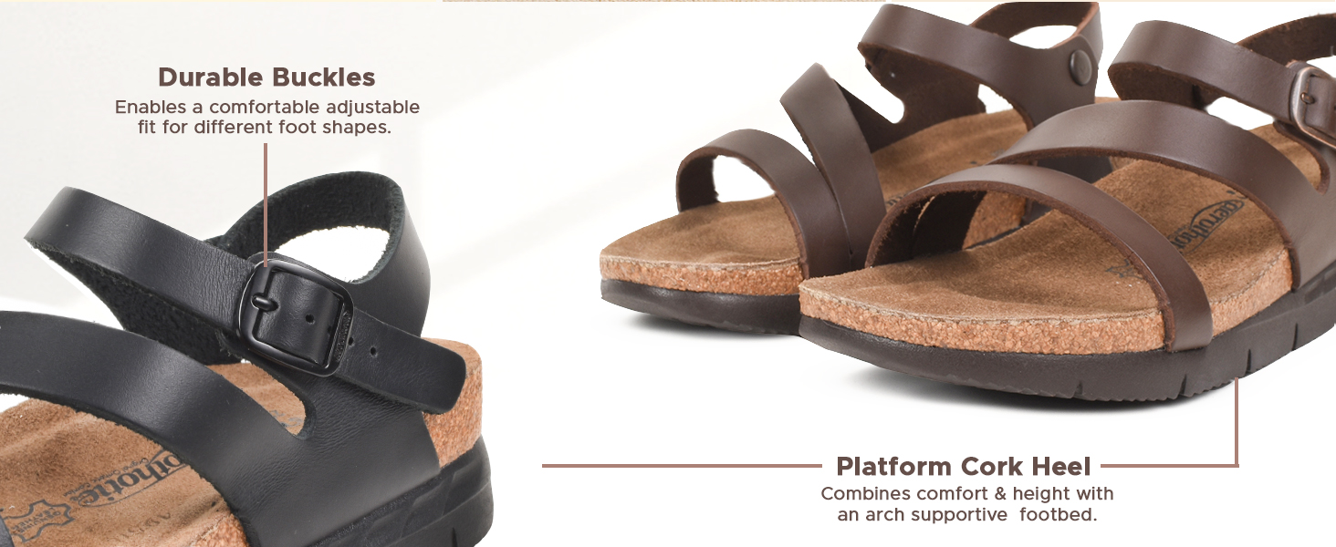 platform buckle sandals for women