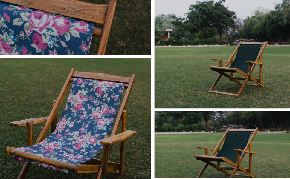 ROYAL BHARAT Easy Chair Solid Wood Living Room Chair (Finish Color