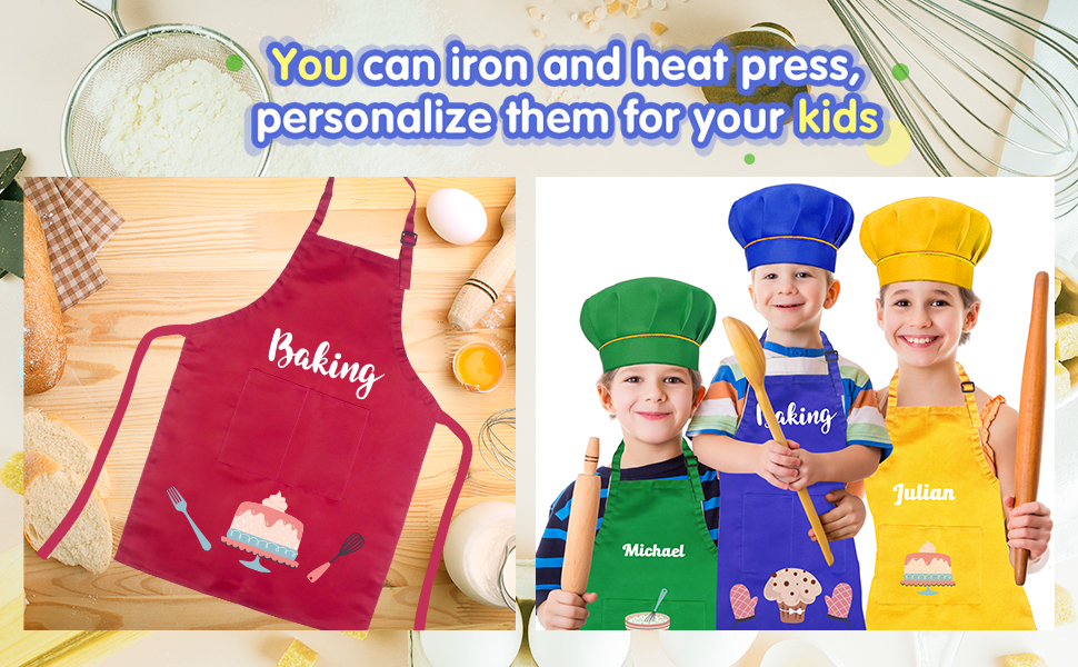 You can iron and heat press,personalize them for your kids