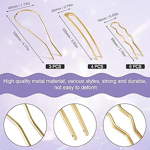 Metal U Shaped Hair Pins