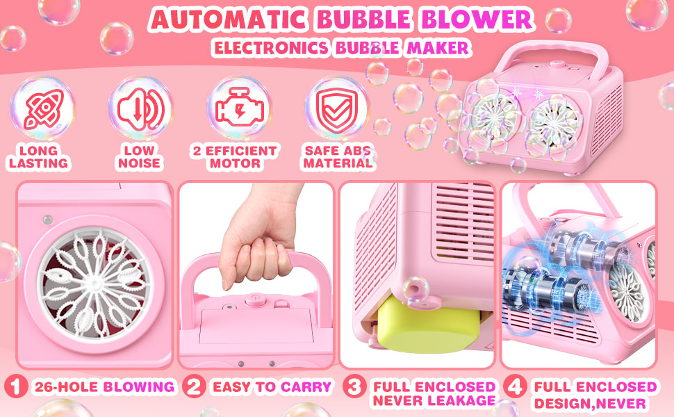 Bubble Machine, Durable Automatic Bubble Blower 18000+ Big Bubbles