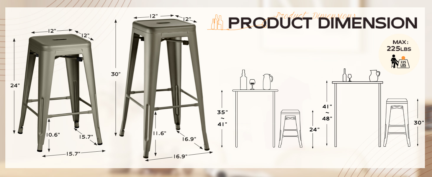 gun metal stool